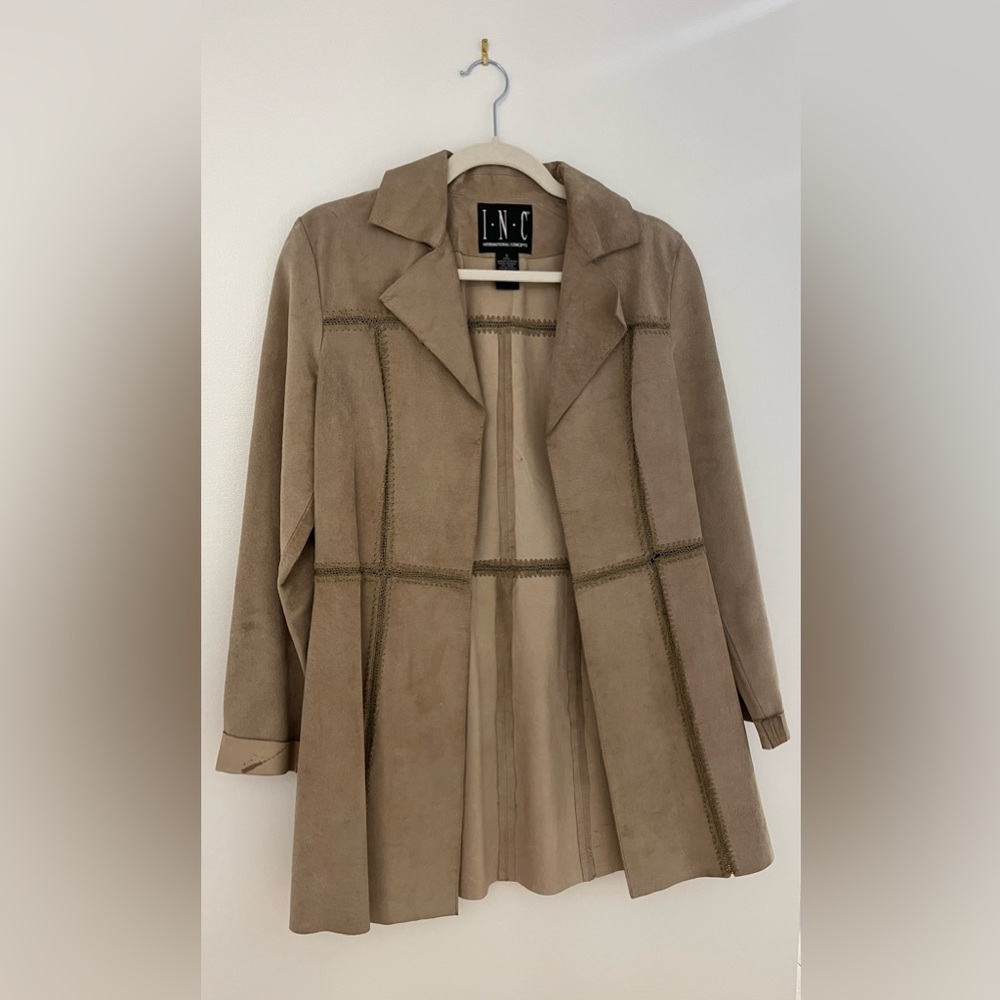 Vintage Genuine Leather Beige Boho Jacket